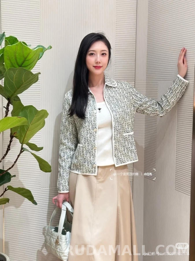 디올 디올 오블리크 자카드 니트 가디건 상세 이미지