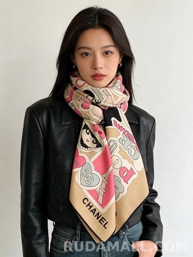 샤넬 샤넬 아이코닉 스티커 패턴 숄 상세 이미지