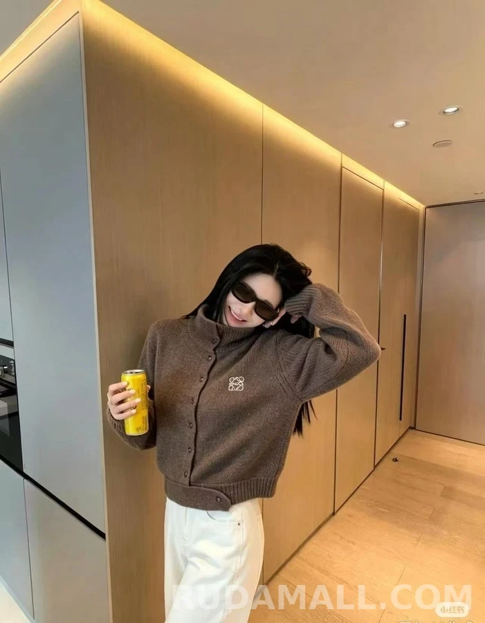로에베 로에베 아나그램 자수 스탠드넥 가디건 상세 이미지