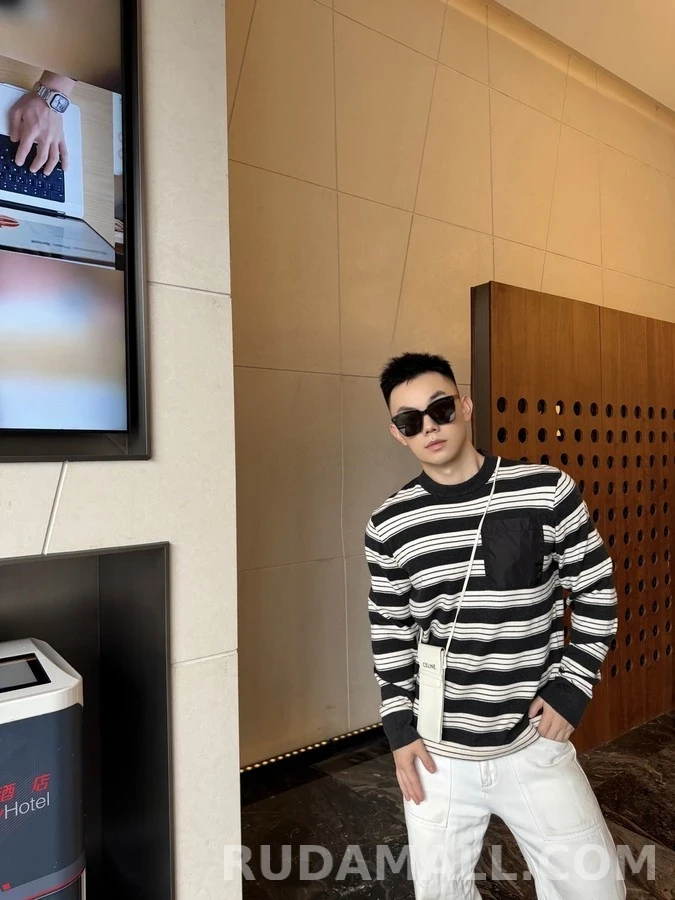 몽클레어 몽클레어 로고 포켓 스트라이프 니트 상세 이미지