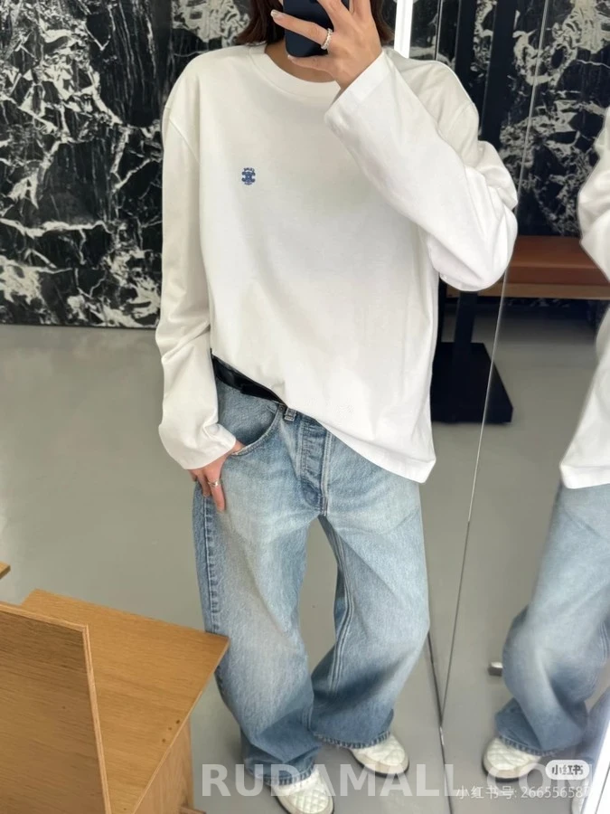 셀린느 셀린느 리브드 트리옹프 자수 긴팔 티셔츠 상세 이미지