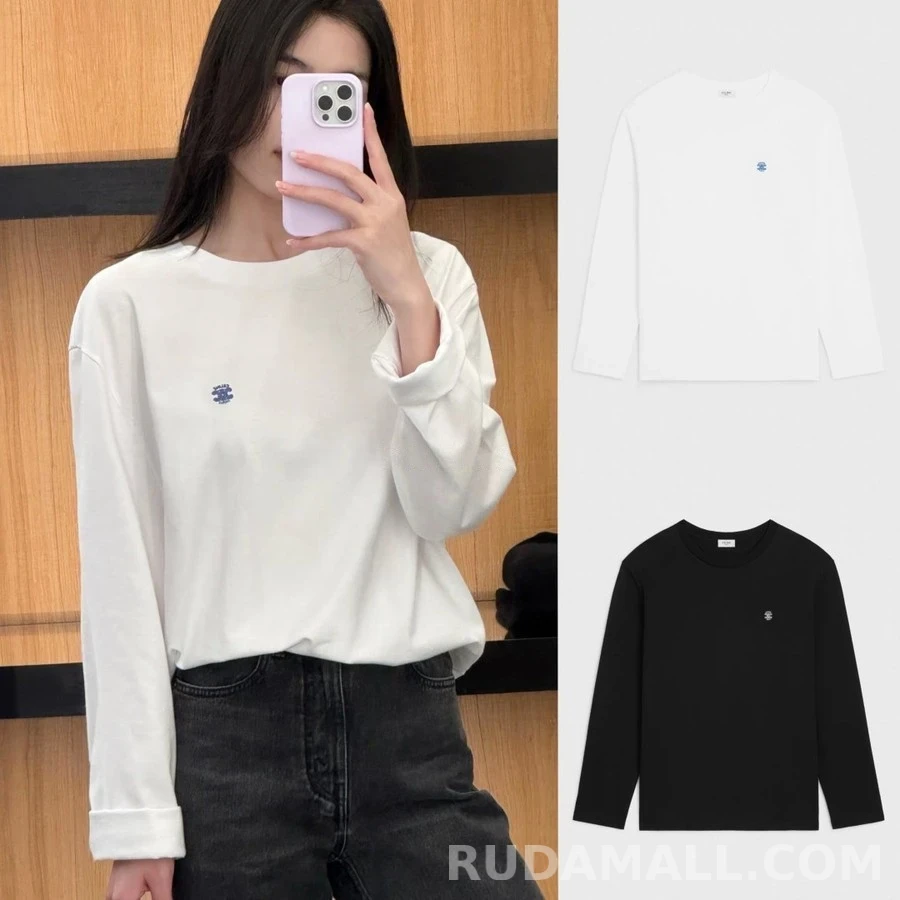 셀린느 셀린느 리브드 트리옹프 자수 긴팔 티셔츠 상세 이미지