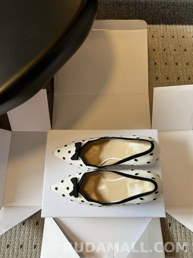 디올 디올 폴카 도트 보우 뾰족코 힐 상세 이미지