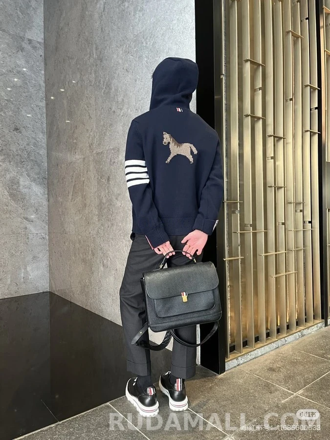 톰브라운 톰브라운 말 패턴 후드 니트 상세 이미지