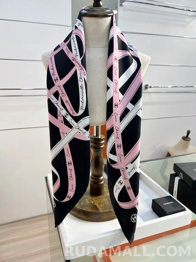 샤넬 샤넬 리본 패턴 스카프 상세 이미지