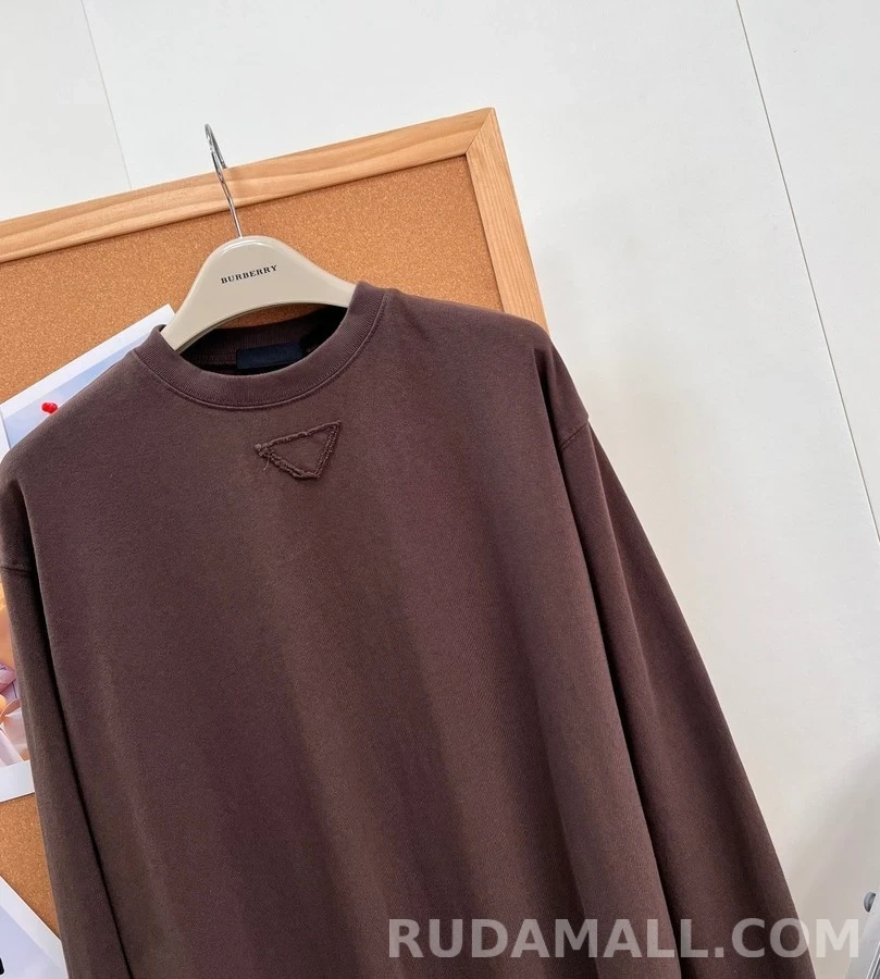 프라다 프라다 삼각 패치 긴팔 티셔츠 상세 이미지