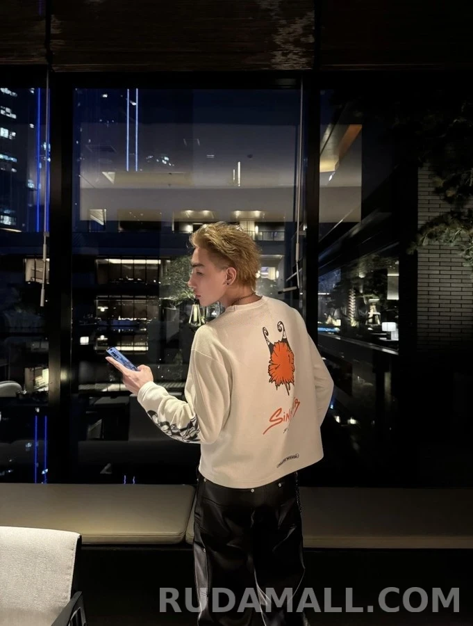 크롬하츠 크롬하츠 매티보이 화염 와플 긴팔 티셔츠 상세 이미지