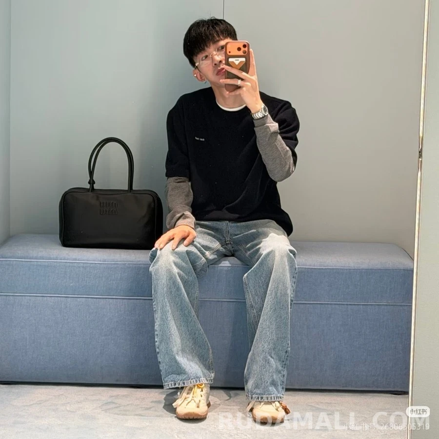 미우미우 미우미우 로고 레이어드 니트 상세 이미지