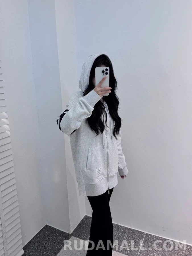 톰브라운 톰브라운 4선 스트라이프 후드 집업 상세 이미지