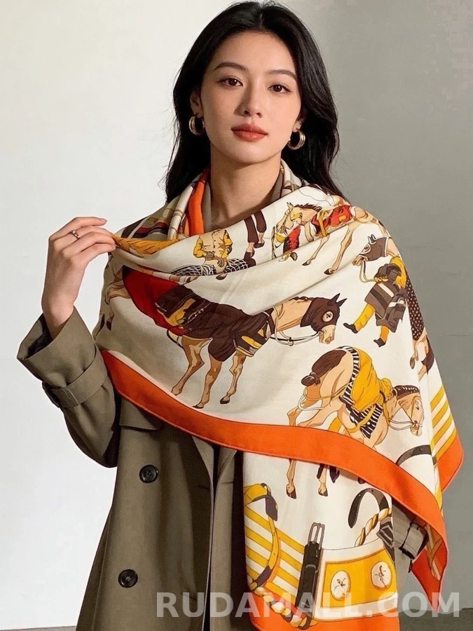 에르메스 에르메스 홀스 패턴 스카프 상세 이미지