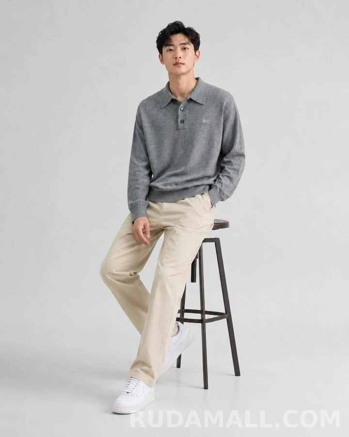 버버리 버버리 로고 긴팔 폴로 티셔츠 상세 이미지