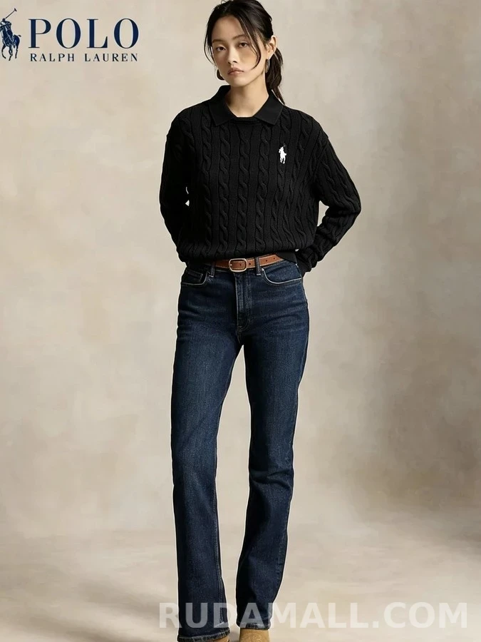 폴로 랄프 로렌 폴로 랄프 로렌 케이블 니트 폴로넥 니트 상세 이미지