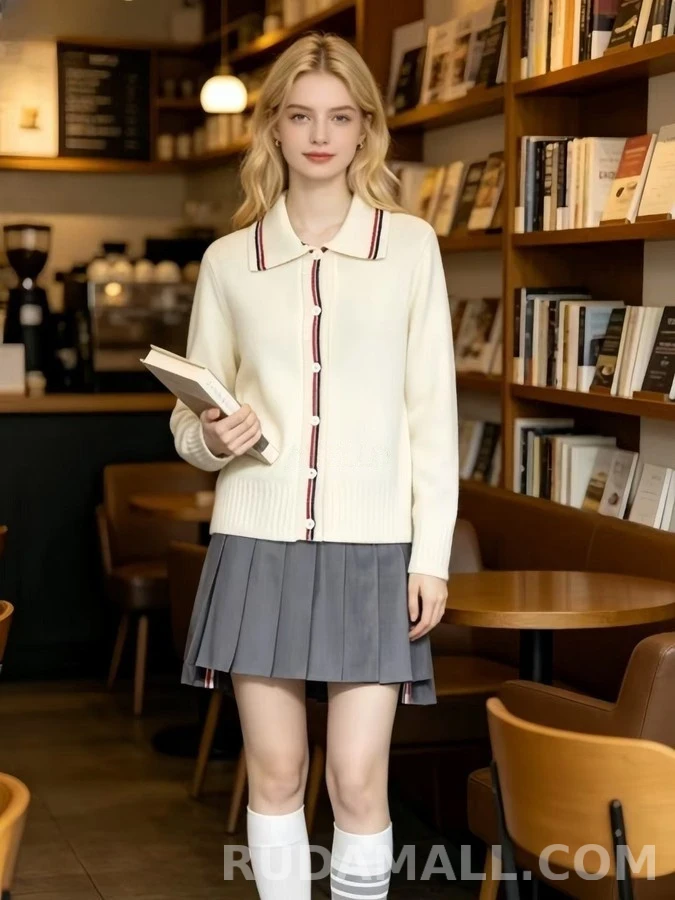 톰브라운 톰브라운 폴로 카라 강아지 가디건 상세 이미지