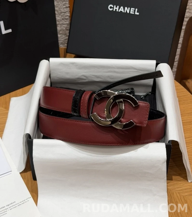 샤넬 샤넬 더블 C 악어 엠보 벨트 상세 이미지