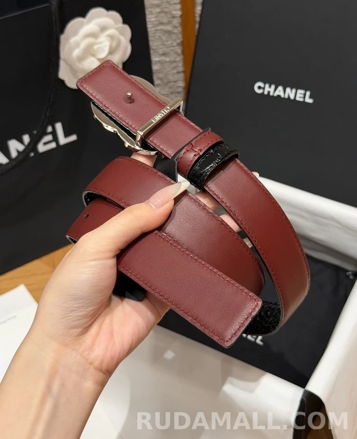 샤넬 샤넬 더블 C 악어 엠보 벨트 상세 이미지