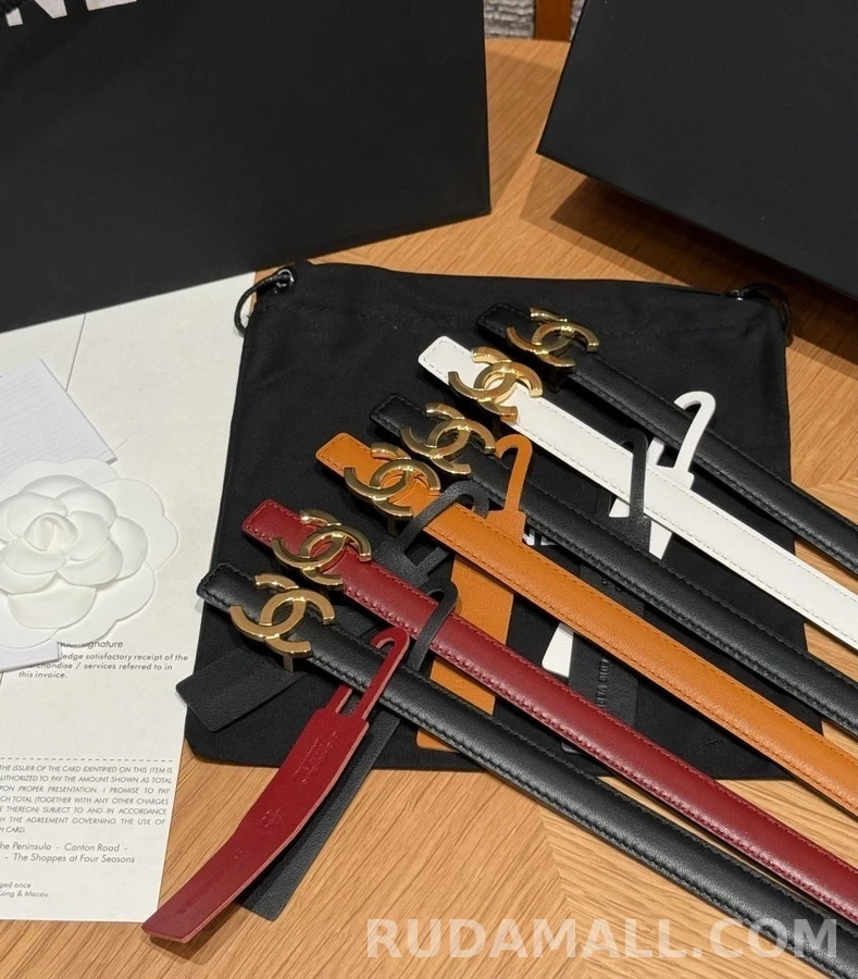 샤넬 샤넬 더블 C 슬림 레더 벨트 상세 이미지