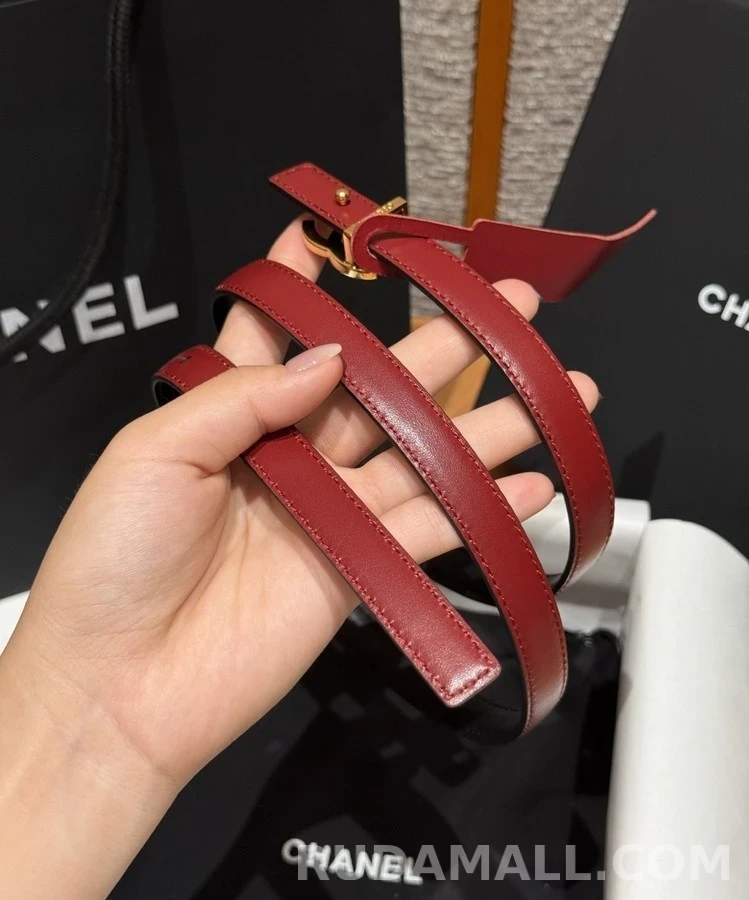 샤넬 샤넬 더블 C 슬림 레더 벨트 상세 이미지