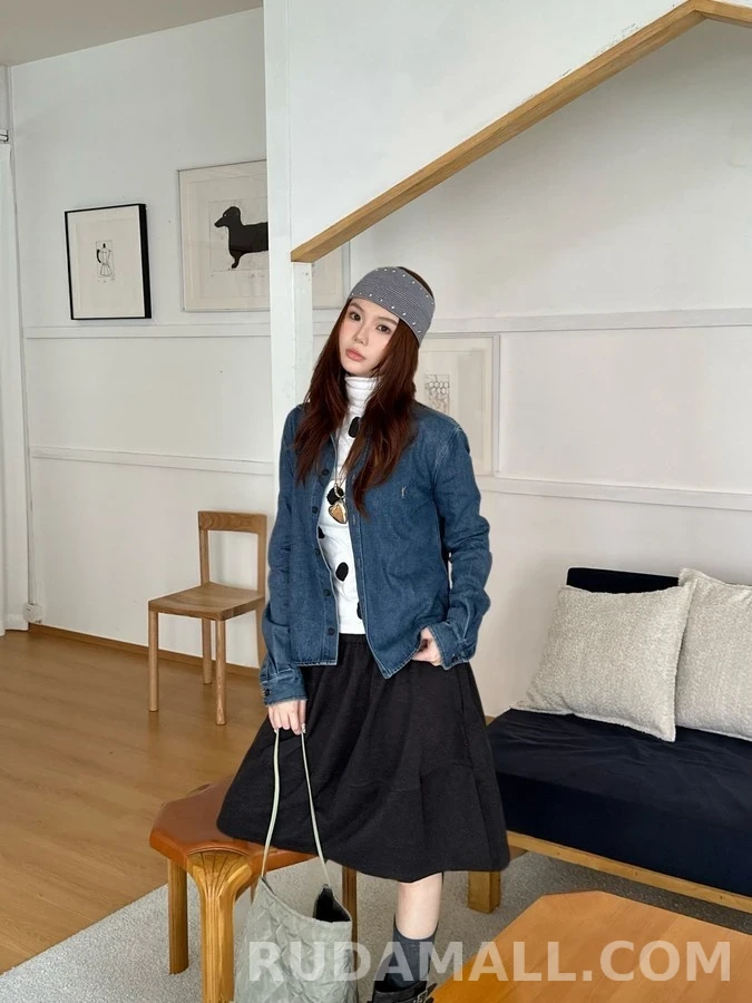 생로랑 세인트로랑 로고 자수 데님 셔츠 상세 이미지