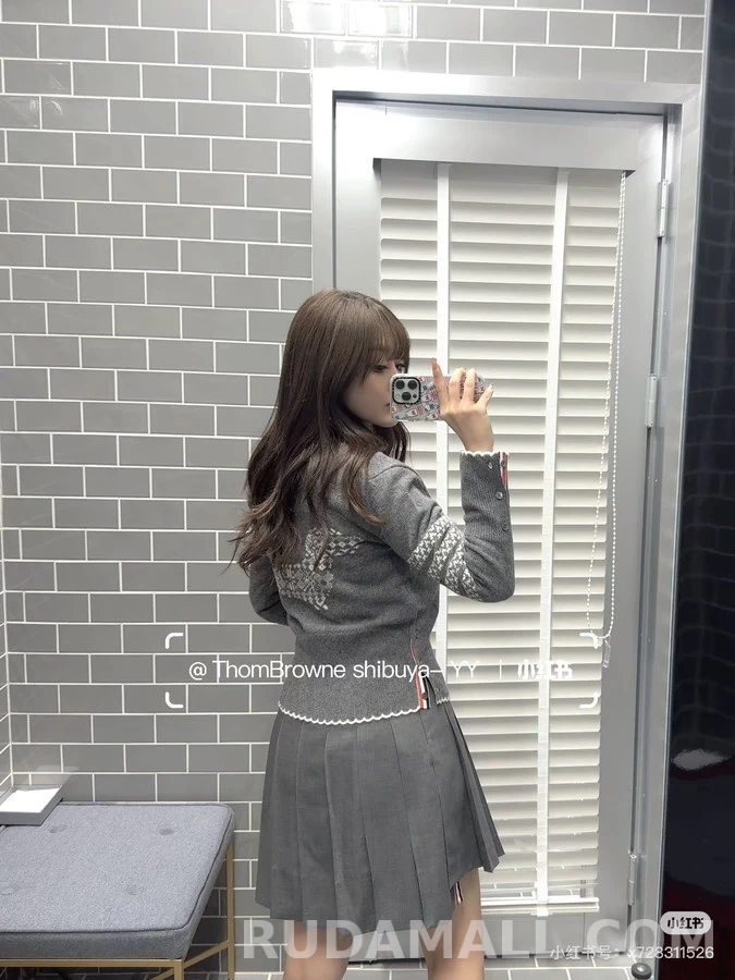 톰브라운 톰브라운 패턴 슬리브 니트 가디건 상세 이미지