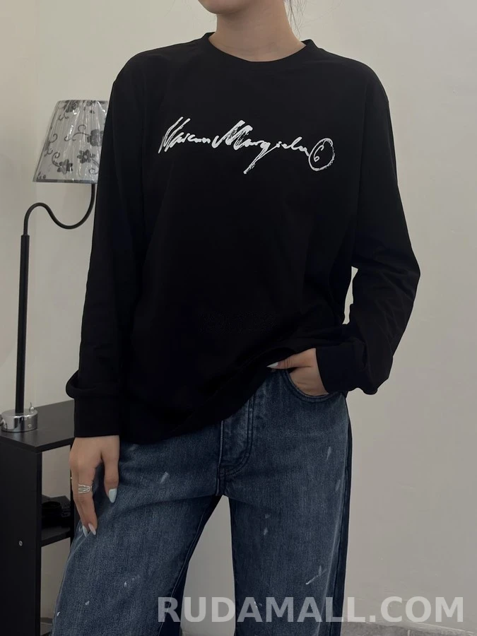 메종 마르지엘라 메종마르지엘라 손글씨 프린트 긴팔 티셔츠 상세 이미지