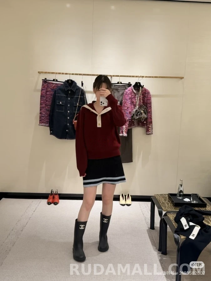 샤넬 샤넬 세일러 카라 금장 버튼 니트 상세 이미지