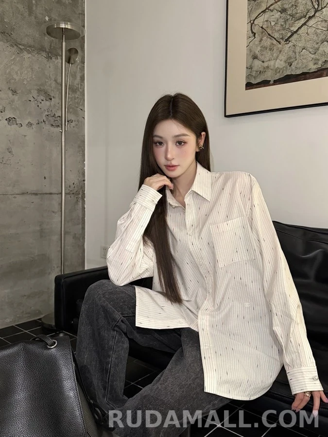 샤넬 샤넬 스펙클 스트라이프 셔츠 상세 이미지