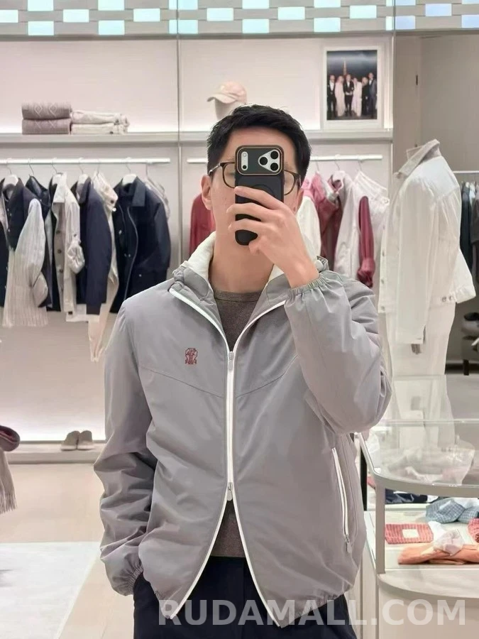 브루넬로 쿠치넬리 브루넬로 쿠치넬리 코팅 나일론 후드 집업 상세 이미지