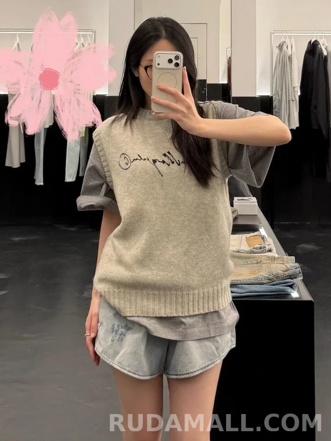 메종 마르지엘라 메종마르지엘라 레터링 니트 베스트 상세 이미지