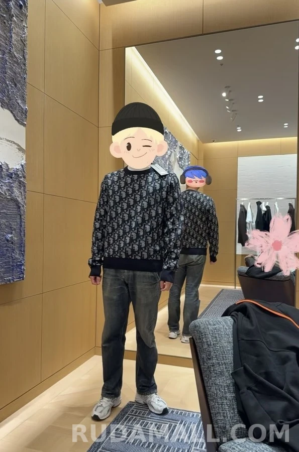 디올 디올 오블리크 라운드넥 자카드 니트 상세 이미지