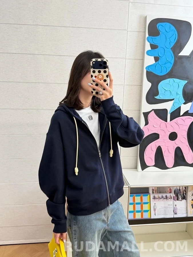 로에베 로에베 플라멩코 배색 드로스트링 후드 집업 상세 이미지