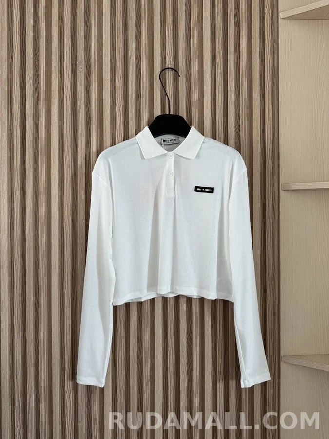 폴로 랄프 로렌 폴로 랄프 로렌 크롭 폴로 카라 긴팔 티셔츠 상세 이미지