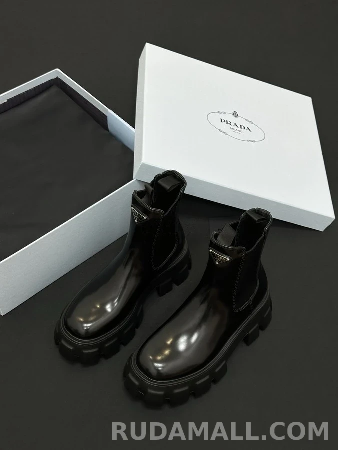 프라다 프라다 트라이앵글 로고 러그 솔 첼시 부츠 상세 이미지