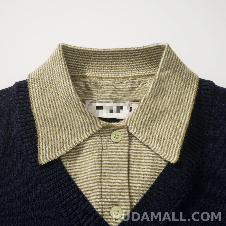 미우미우 미우미우 페이크 레이어드 브이넥 니트 상세 이미지