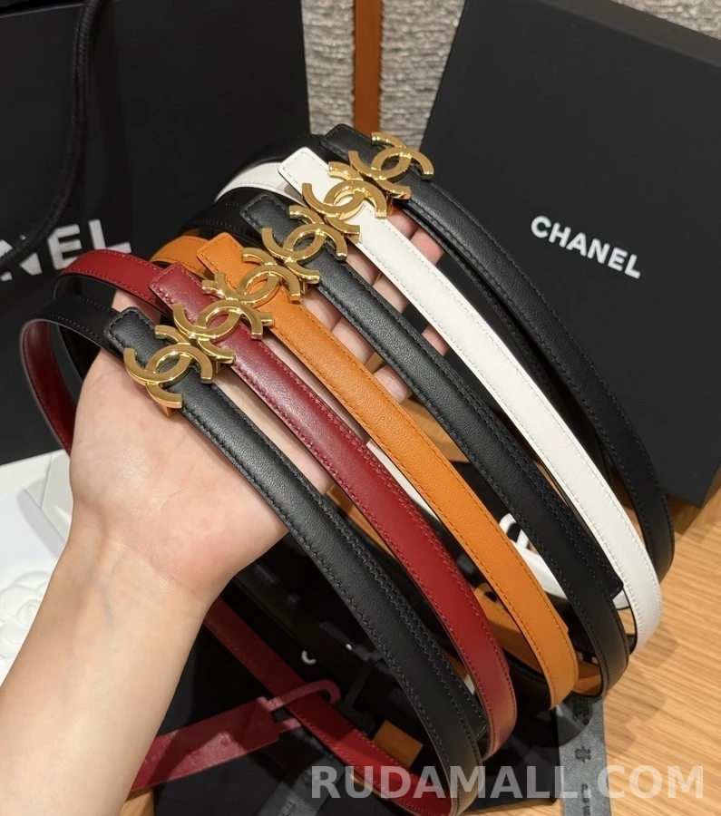 샤넬 샤넬 더블 C 로고 레더 벨트 상세 이미지