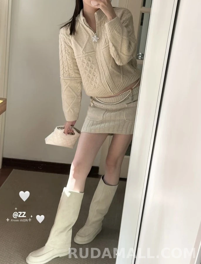 샤넬 샤넬 스웨이드 모카신 롱 부츠 상세 이미지