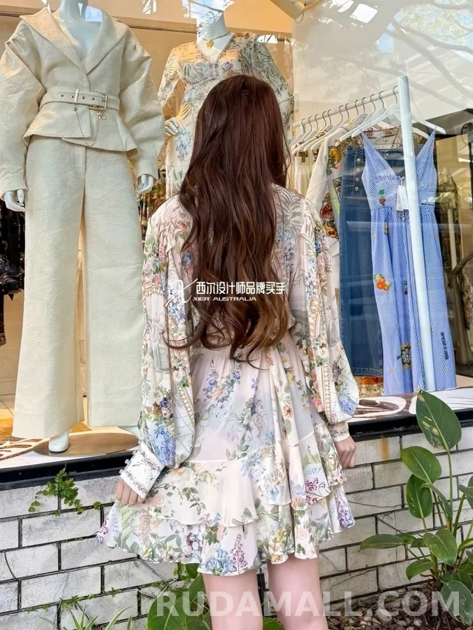 아미 아미 수채화 플라워 미니 원피스 상세 이미지