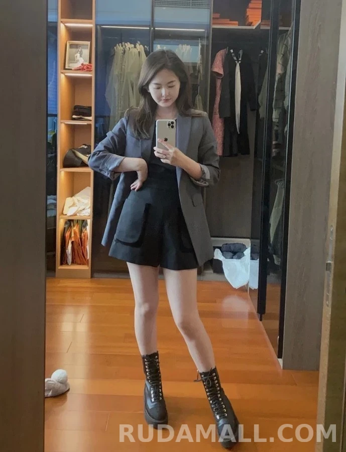 샤넬 샤넬 가죽 레이스업 플랫폼 부츠 상세 이미지