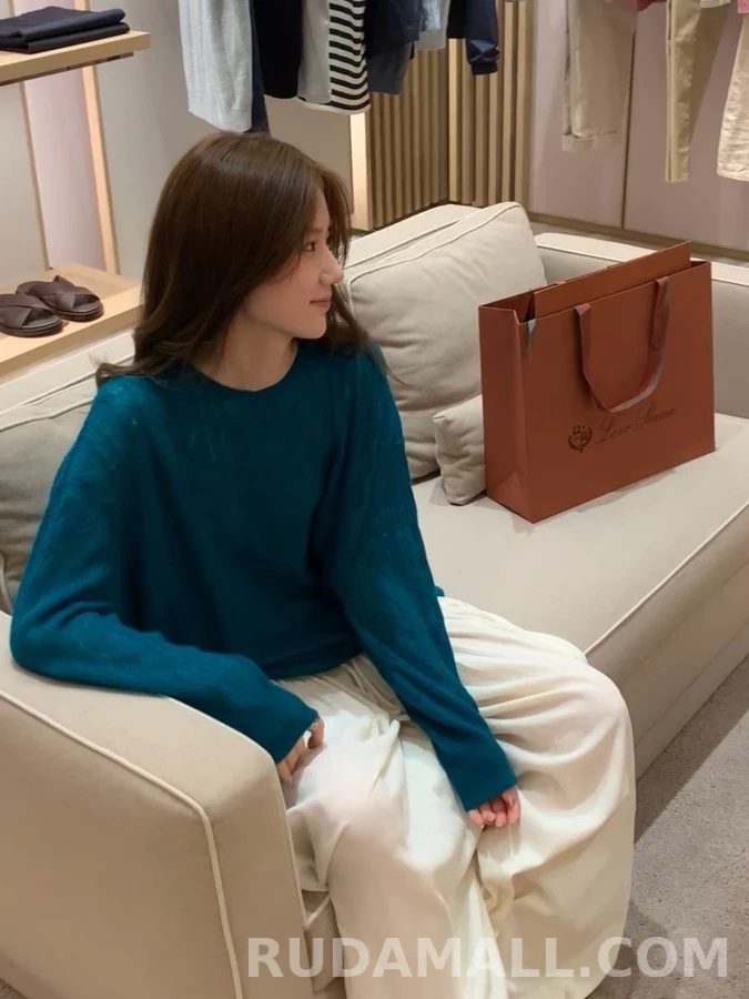 로로피아나 로로피아나 레트로 피콕그린 케이블 니트 상세 이미지