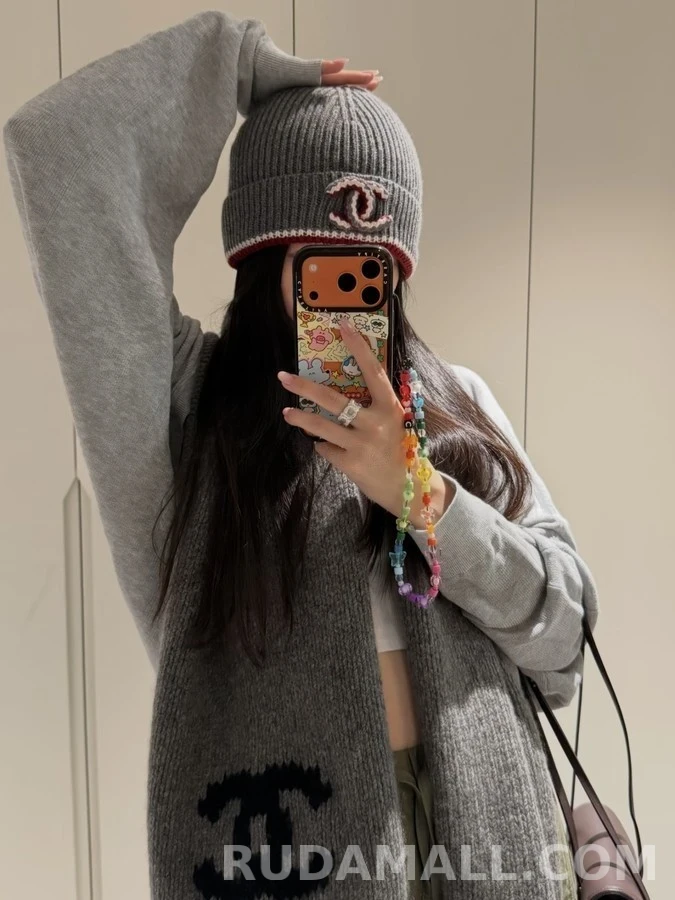 샤넬 샤넬 로고 골지 비니 상세 이미지