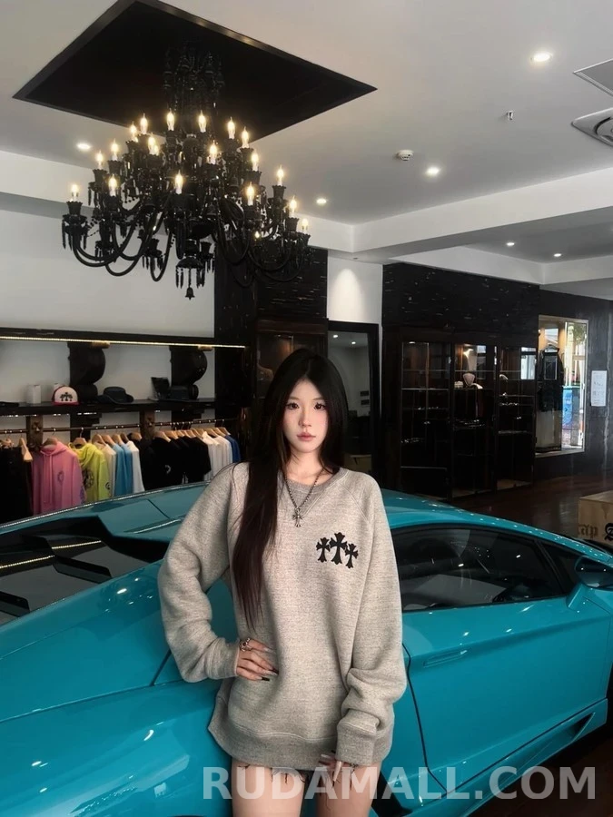 크롬하츠 크롬하츠 크로스 자수 CH 레터링 맨투맨 상세 이미지