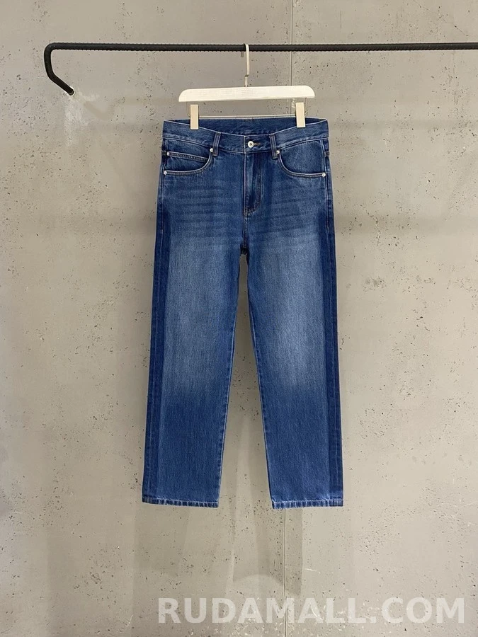보테가베네타 보테가 베네타 위빙 레더 라벨 스트레이트 데님 팬츠 상세 이미지