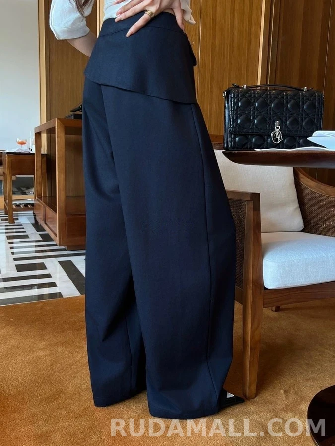 디올 디올 랩 디테일 와이드 팬츠 상세 이미지