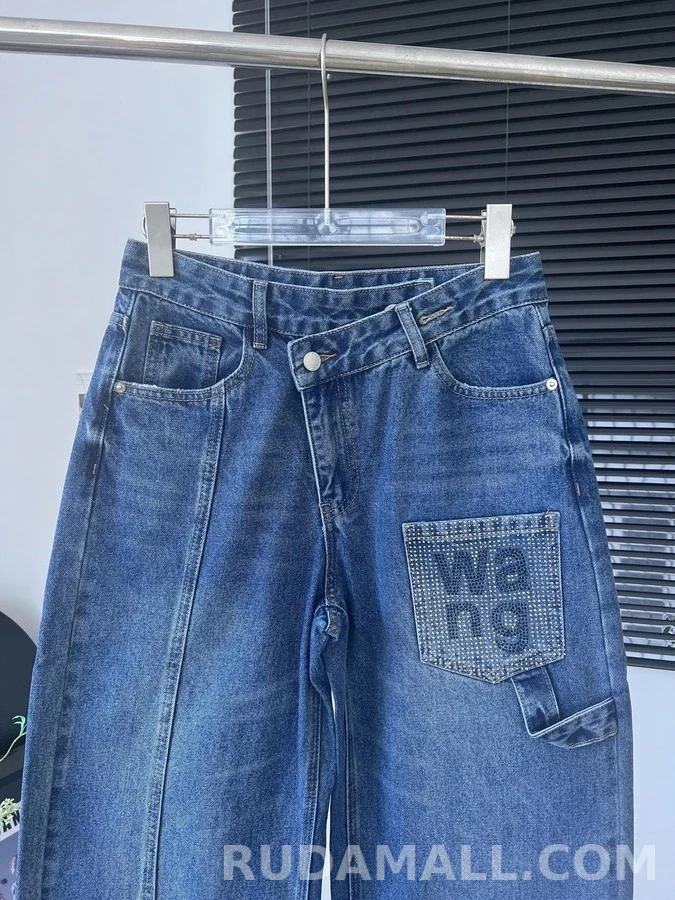알렉산더 왕 알렉산더 왕 로고 포켓 와이드 데님 팬츠 상세 이미지
