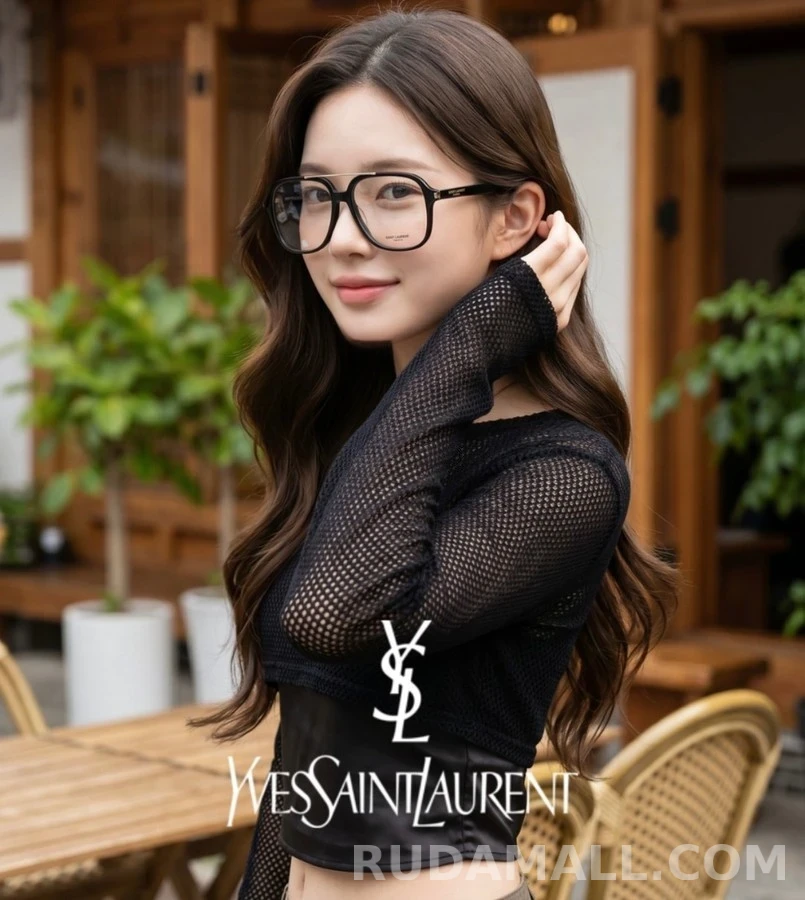 생로랑 세인트로랑 토터스쉘 더블 브릿지 안경테 상세 이미지