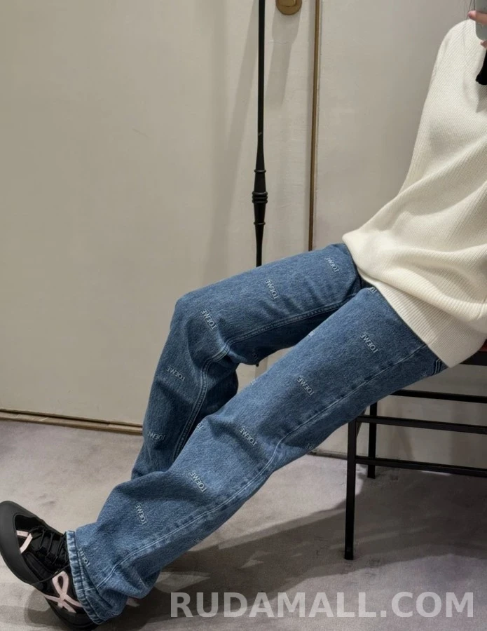 로에베 로에베 레터링 자수 데님 팬츠 상세 이미지