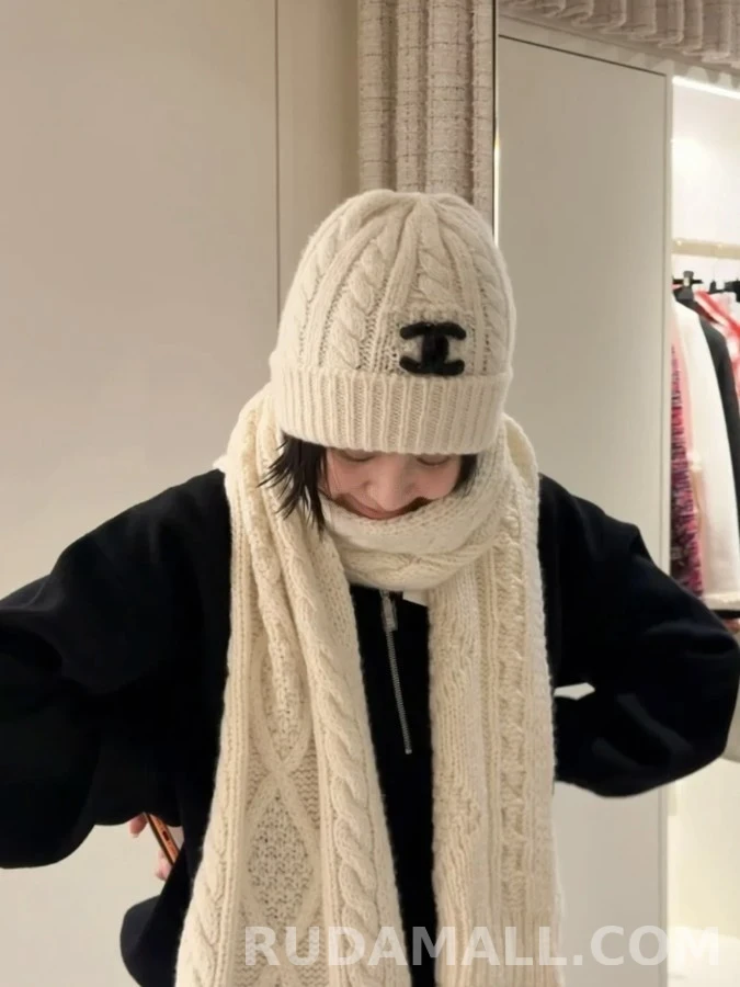 샤넬 샤넬 케이블 니트 로고 비니 상세 이미지