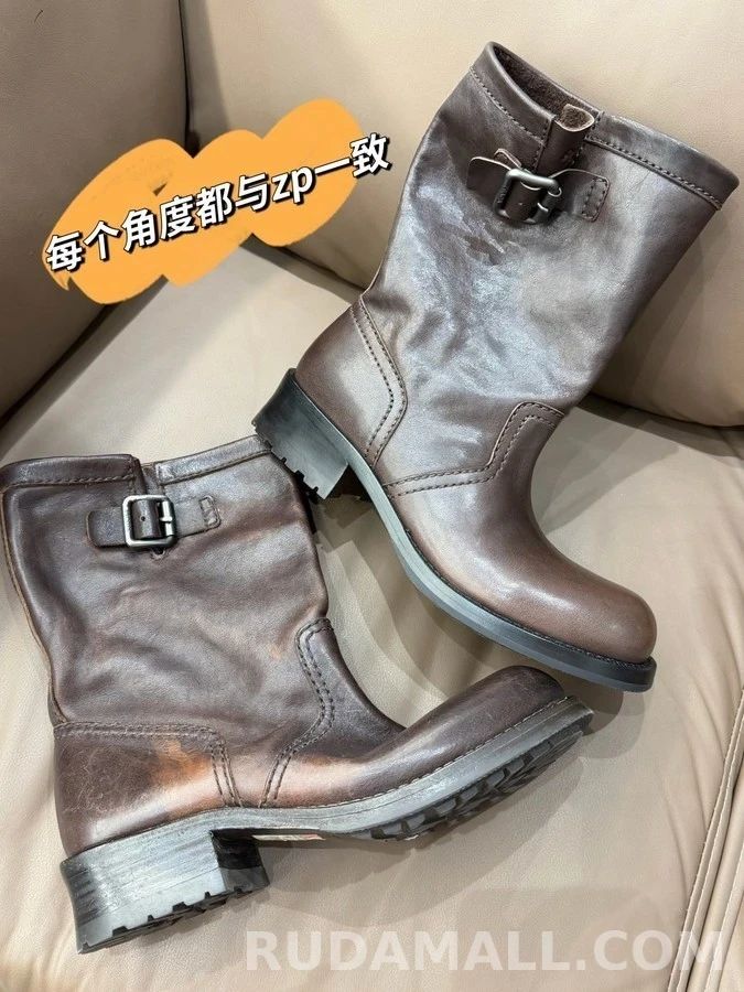 프라다 프라다 캔버스 패널 가죽 부츠 상세 이미지