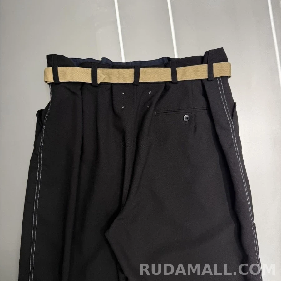 메종 마르지엘라 메종마르지엘라 벨트 울 플리츠 팬츠 상세 이미지