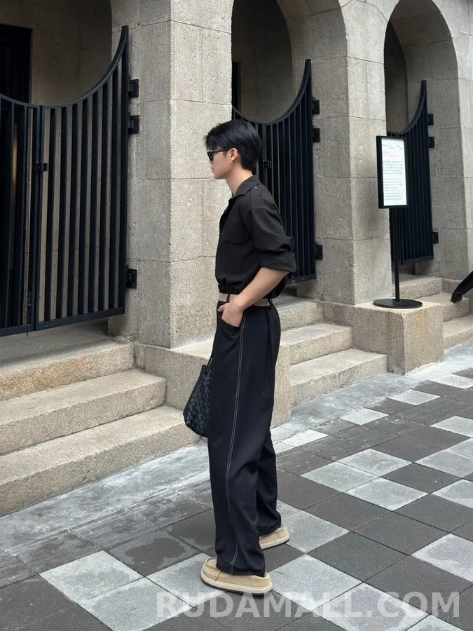 메종 마르지엘라 메종마르지엘라 벨트 울 플리츠 팬츠 상세 이미지