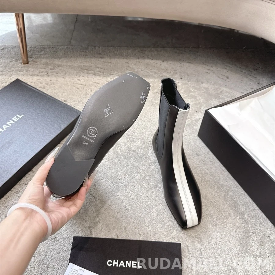 샤넬 샤넬 투톤 레더 첼시 부츠 상세 이미지